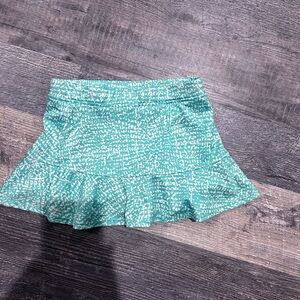 bcg Green Skater Mini Skort with Ruffled Smocked Design